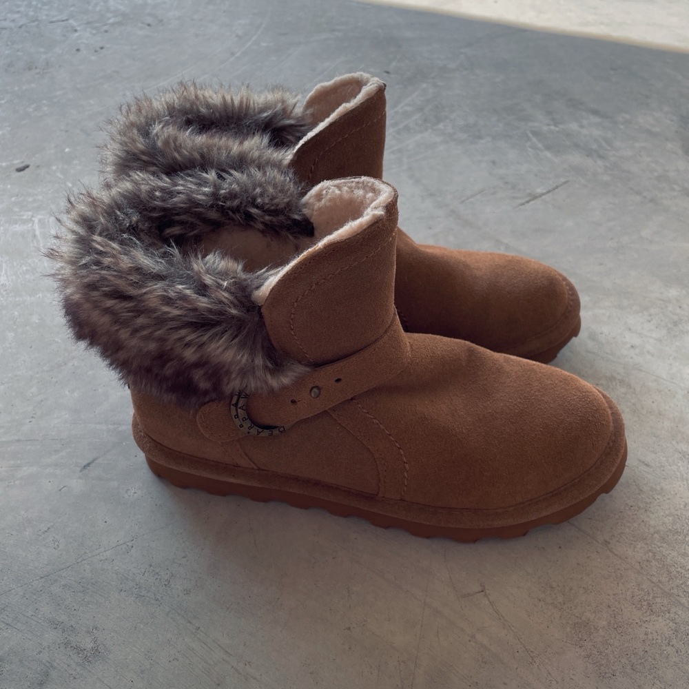 Fluffy Bear Paw Slip On Boots